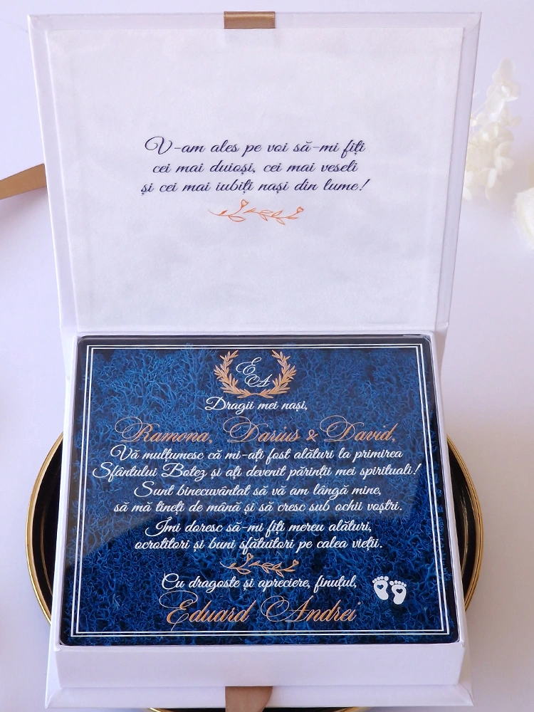 Cutie multumire nasi de botez Pure White Licheni Cutie multumire nasi de botez Pure White Licheni