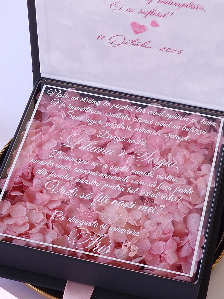 Cutie cerere nasi de botez Black Couture Hortensie Cutie cerere nasi de botez Black Couture Hortensie