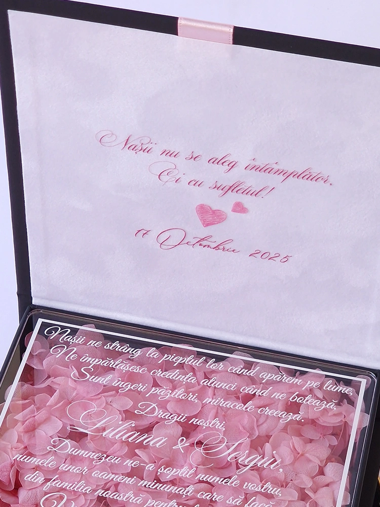 Cutie cerere nasi de botez Black Couture Hortensie Cutie cerere nasi de botez Black Couture Hortensie