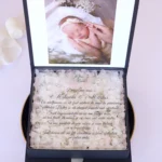 Cutie multumire nasi de botez Black Couture Hortensie