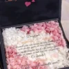 Cutie cerere nasi de botez cu hortensie in doua culori