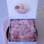 Cutie multumire nasi de botez Pure White Hortensie