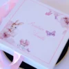 Cutie multumire nasi de botez Pure White Hortensie
