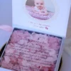 Cutie multumire nasi de botez Pure White Hortensie