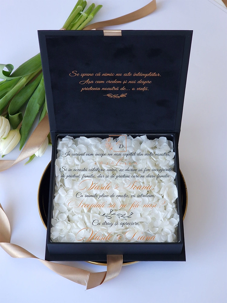 Cutie cere nasi de cununie Black Couture Hortensie