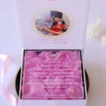 Cutie multumire nasi de botez Pure White Roses