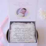 Cutie cerere nasi de botez Pure White Roses