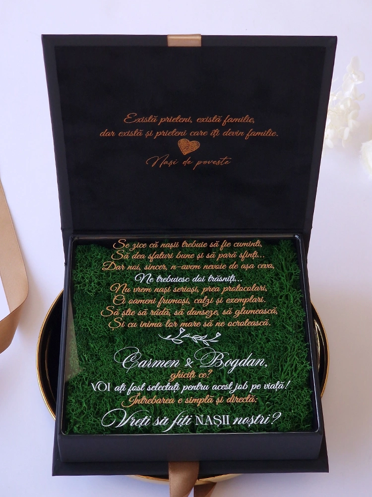 Cutie cerere nasi de cununie Black Couture Licheni