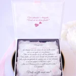 Cutie cerere nasi de botez Pure White Roses