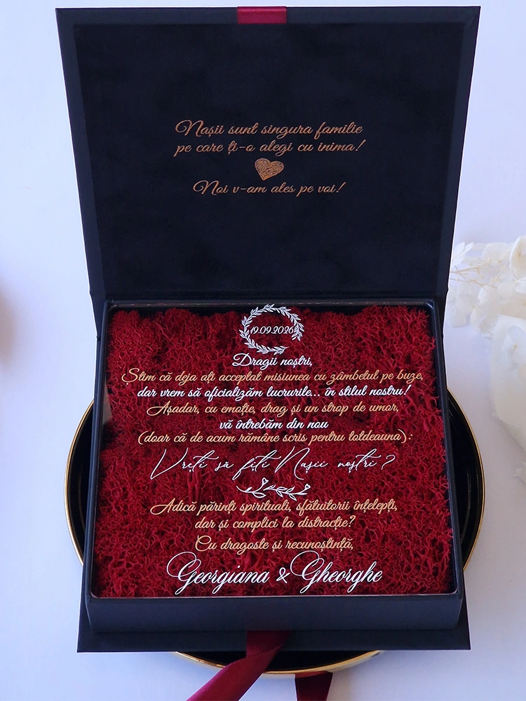 Cutie cerere nasi de cununie Black Couture Licheni