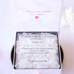 Cutie cerere nasi de botez Pure White Roses