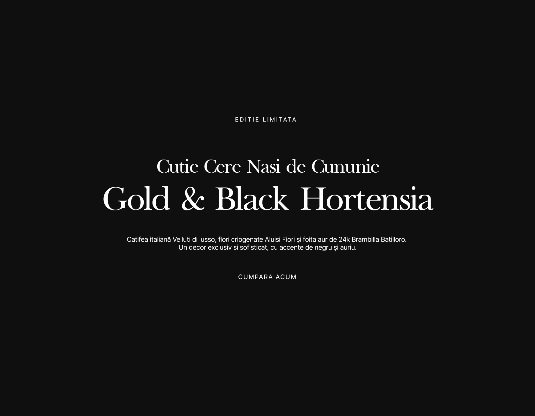 Cutie cerere nasi de cununie Gold & Black Hortensia